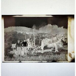 1920s Photograph Negative Original Horse Drawn Carriage Cart Antique C65